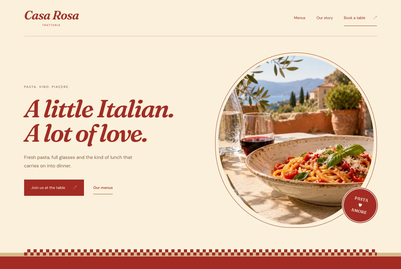 Preview of the Casa Rosa website design