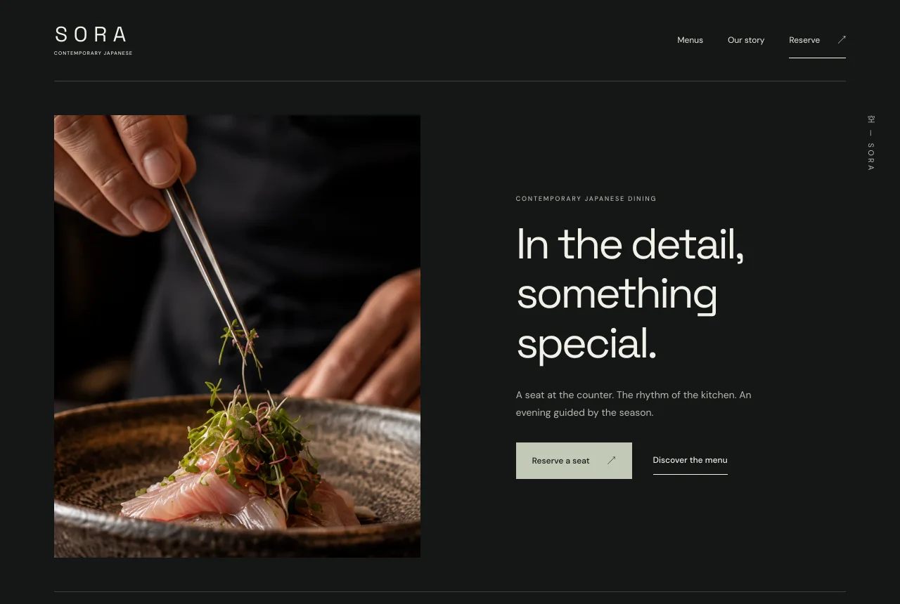 Preview of the Sora website design